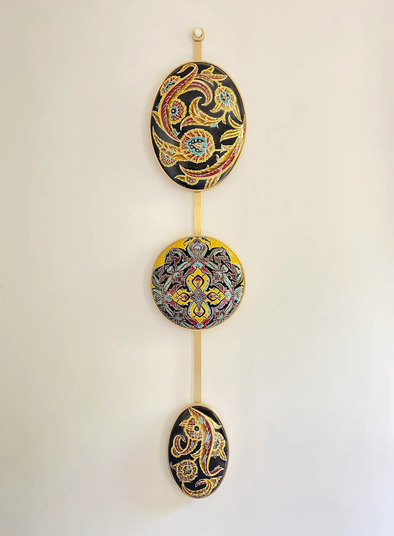 Positive in Negative – Ceramic Tile in Brass Frame, 100x30cm, 2024